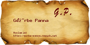 Görbe Panna névjegykártya